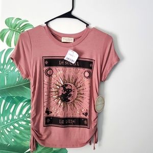 Rouched blush moon tshirt